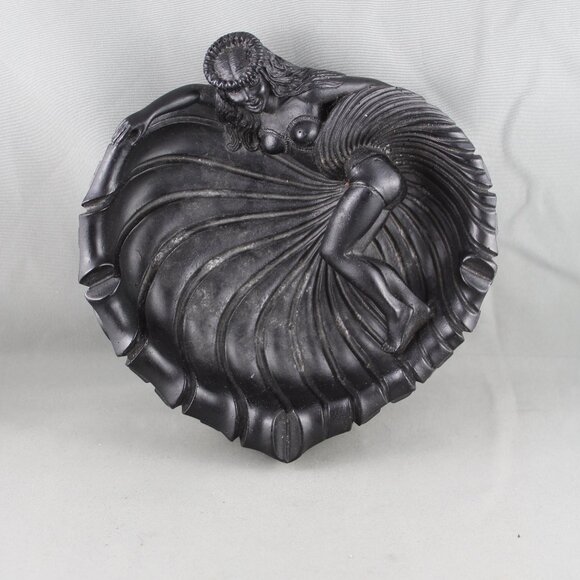 Vintage Tiki Ashtray - Naughty Hula by Coco Joe - Made with Lava - Tagged - Picture 1 of 9